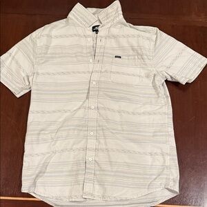 O'Neill Men's Cream Striped Button-Down Shirt